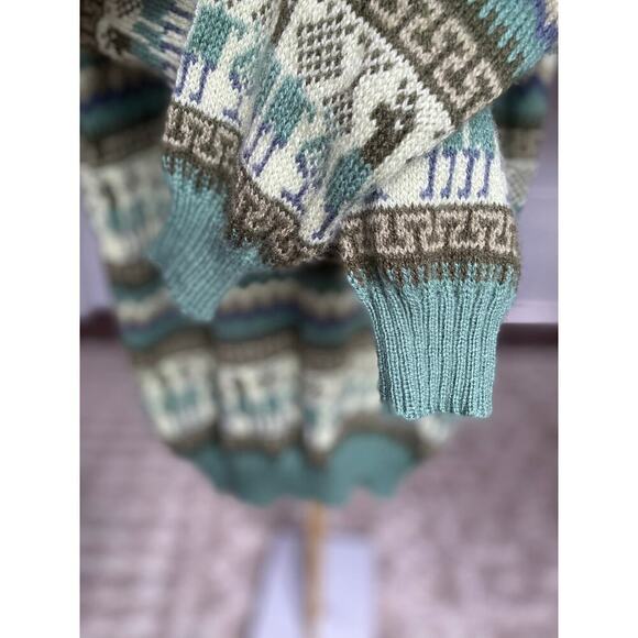 Alpaca Wool Knit Peru Sweater Pincho Poncho Granola Normcore Minimalist Scandi - Picture 6 of 12